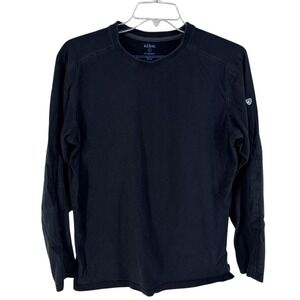 Kuhl Shirt Mens Large Black Wildfibre Organic Cotton Crew Neck Long Sleeve Tee